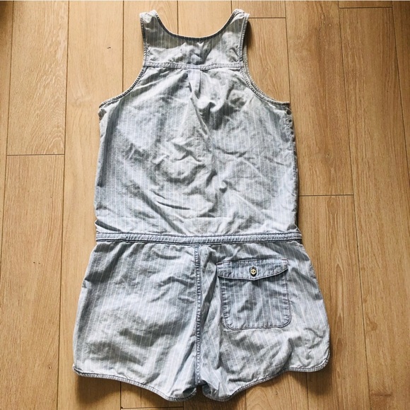 Levi’s Light Wash Chambray Striped Romper - Picture 3 of 9